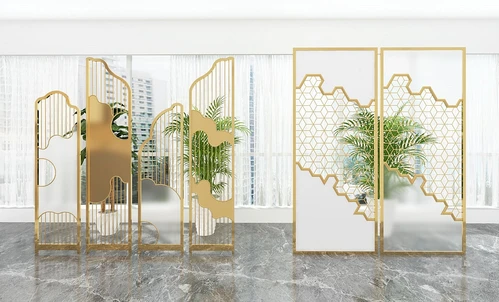 现代金属屏风3d模型