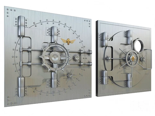 现代金属防盗门保险门3d模型