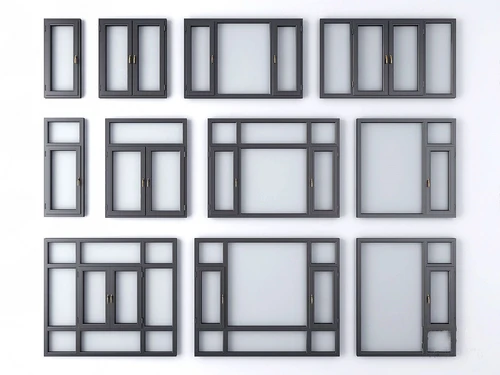 现代铝合金窗户3d模型