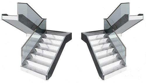 现代转角楼梯3d模型