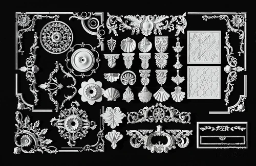 欧式石膏雕刻雕花3d模型