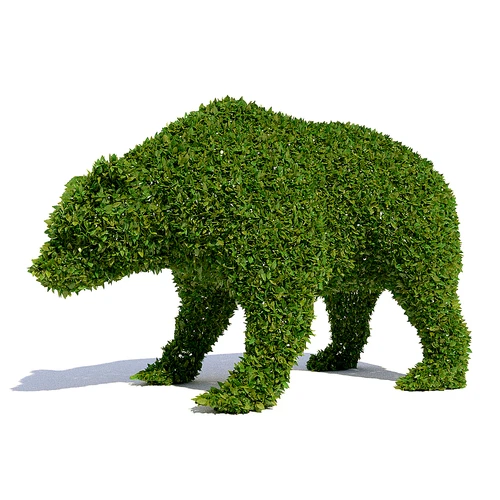 现代植物熊雕塑