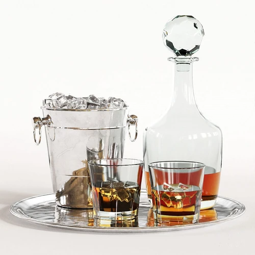 现代威士忌洋酒冰桶酒杯3d模型