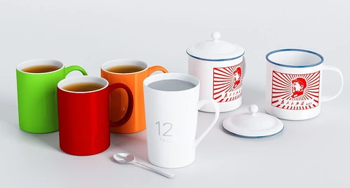 现代马克杯搪瓷杯3d模型