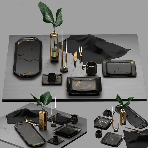现代时尚餐具3d模型