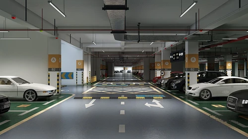 现代小区地下停车场