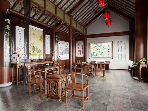 中式展厅中堂