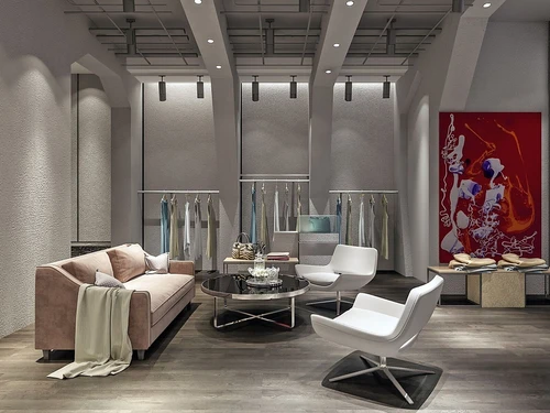 工业风服装店休闲区