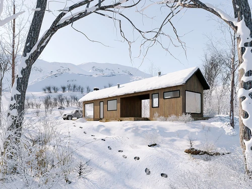 雪景木屋