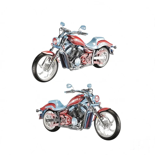现代哈雷摩托车3d模型
