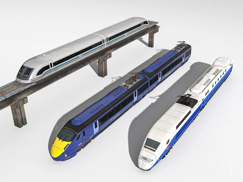 现代高铁磁悬浮列车3d模型