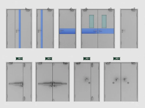 现代消防门防火门3d模型