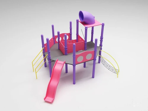 现代儿童滑梯游乐设施3d模型