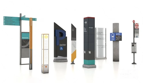 现代路标指示牌3d模型