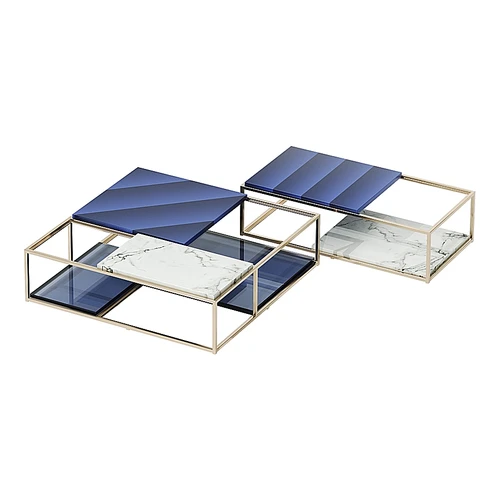 Fendi casa BOOGIE Calacatta 暖金（茶几）蓝色
