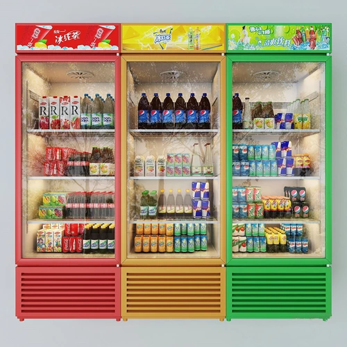 现代饮料冰箱冰柜3d模型