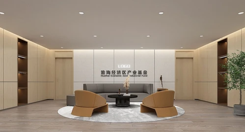 现代办公前台休息区