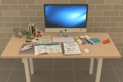 现代书桌3D模型