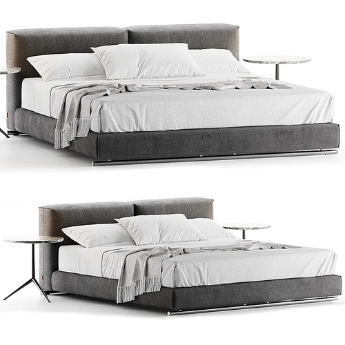 Flexform 现代布艺双人床
