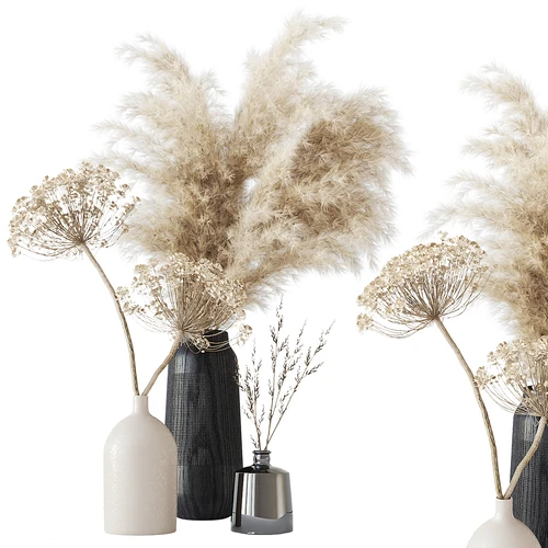 现代北欧干花花瓶饰品摆件3d模型