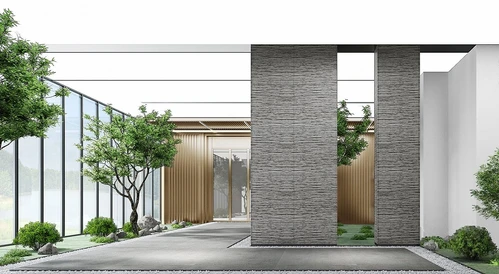 新中式酒店会所门厅过道3d模型