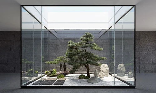 现代酒店中庭景观3d模型