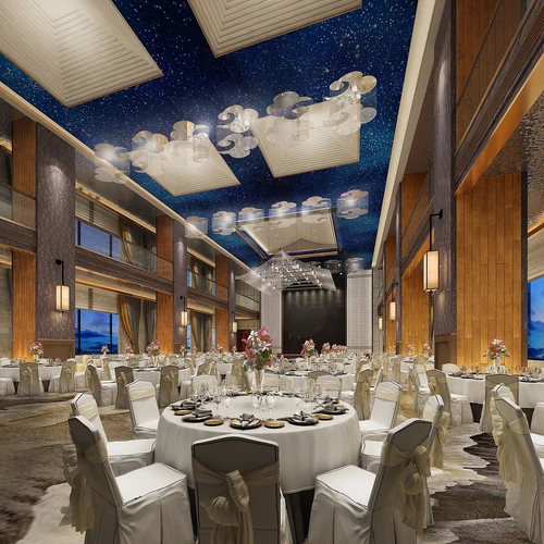 新中式酒店宴会厅3d模型