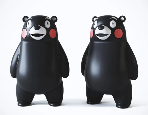 现代熊本熊潮玩装饰摆件