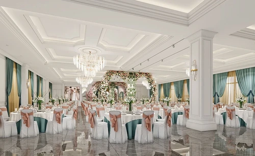 现代酒店婚礼宴会厅3d模型