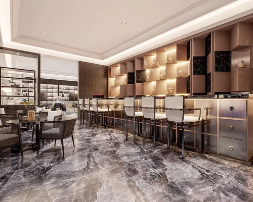 新中式酒店大堂3d模型