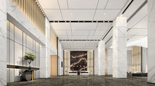 现代酒店大堂前台3d模型