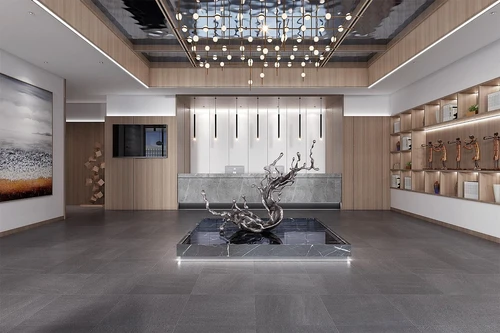 现代轻奢酒店大堂前台3d模型