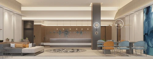 现代酒店大堂前台3d模型