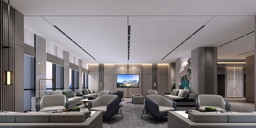 现代酒店大堂吧3d模型