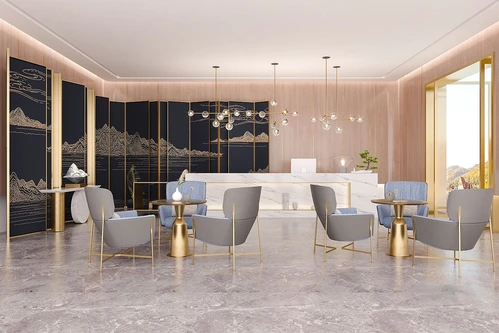 现代轻奢酒店大堂前台3d模型