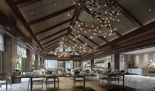 新中式自助餐厅3d模型