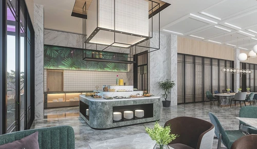 现代酒店自助餐厅3d模型
