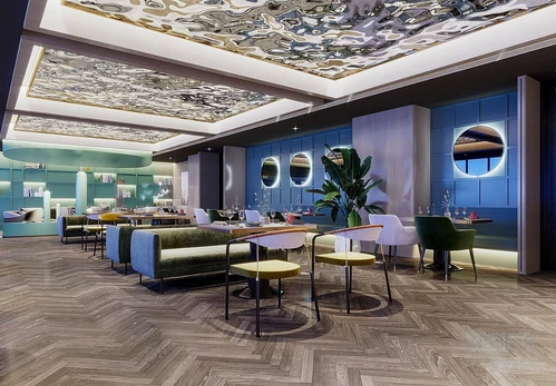 现代酒店自助餐厅3d模型