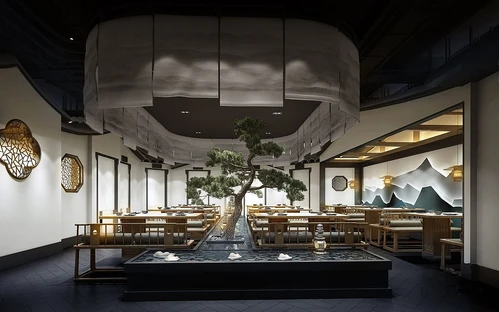 新中式中餐厅3d模型