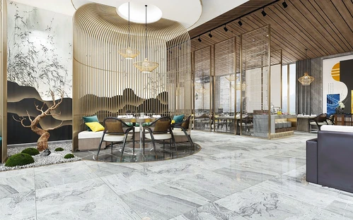 新中式酒店休闲中餐厅3d模型