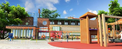 现代户外儿童游乐园3d模型