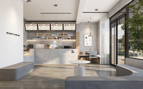 现代奶茶店3d模型