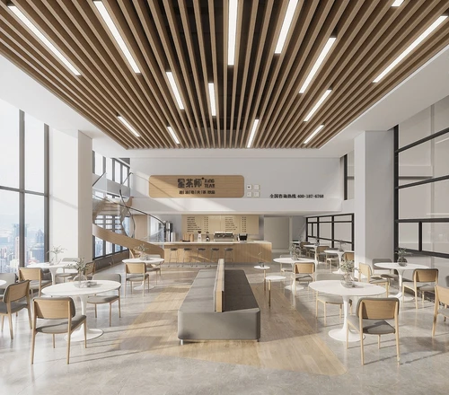 现代奶茶店3d模型