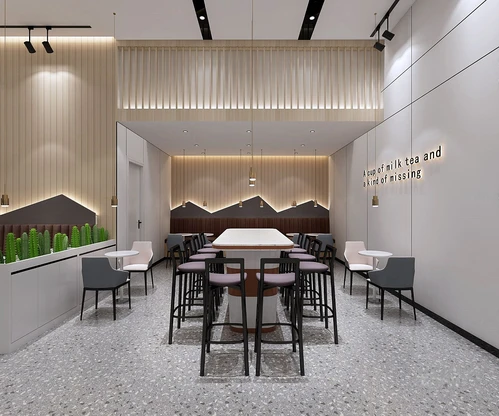 现代奶茶店3d模型