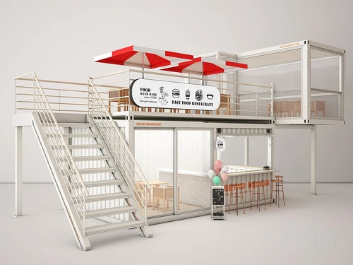 工业风集装箱快餐店奶茶店3d模型