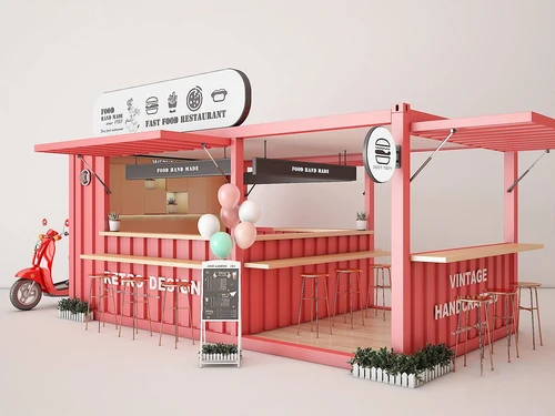工业风集装箱快餐店奶茶店3d模型