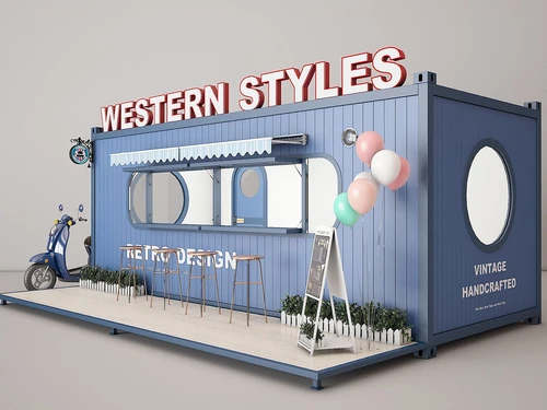工业风集装箱快餐店奶茶店3d模型