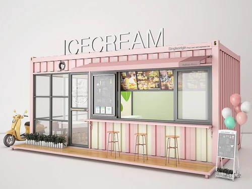 工业风集装箱快餐店奶茶店3d模型