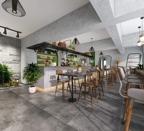 工业风奶茶店咖啡店3d模型