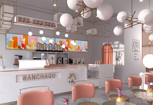 北欧网红奶茶店3d模型